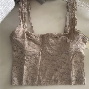 American Eagle Outfitters Lace Bralette in Taupe